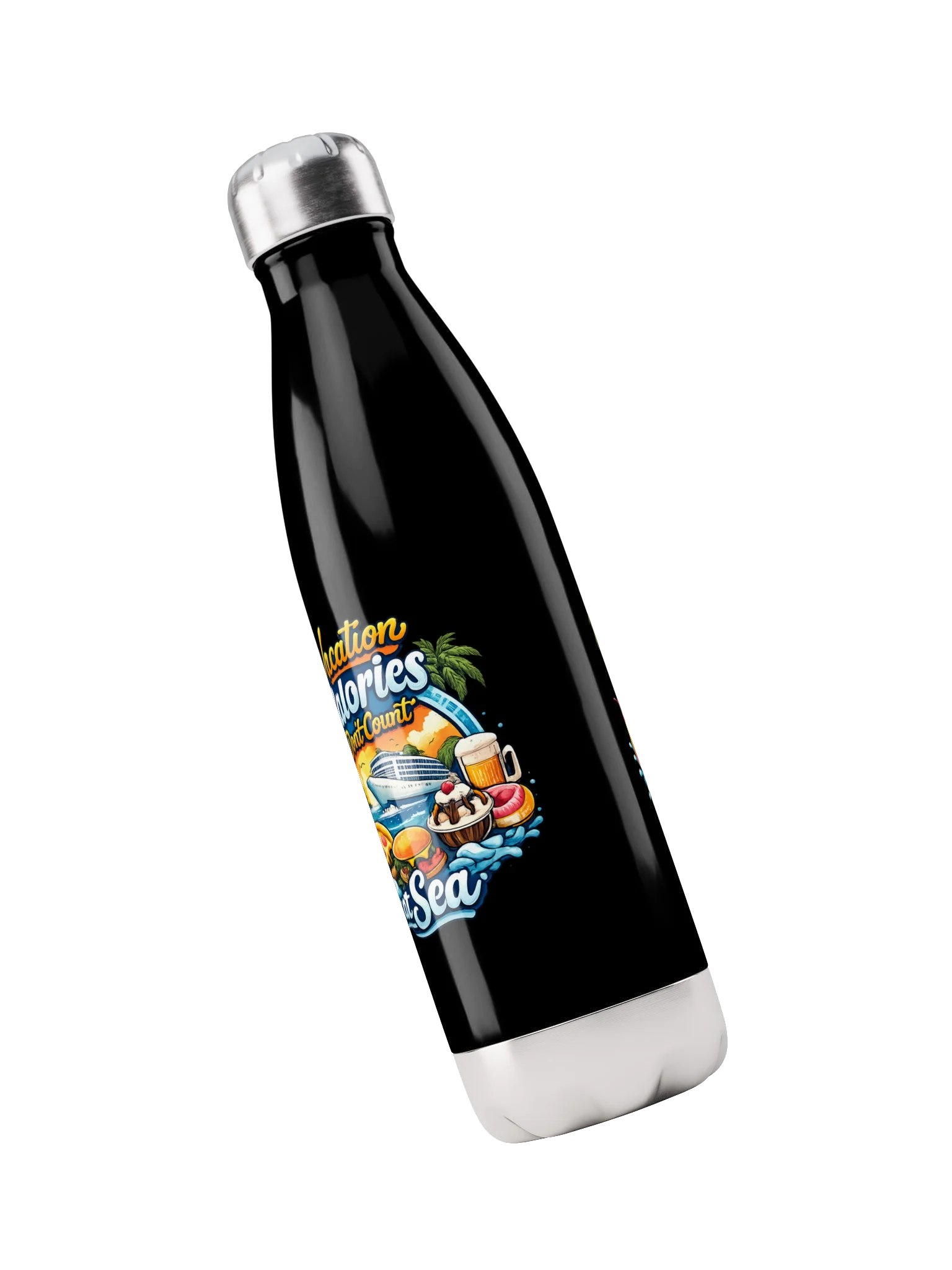 Vacation Calories Don't Count at Sea Stainless Steel Water Bottle product image (3)