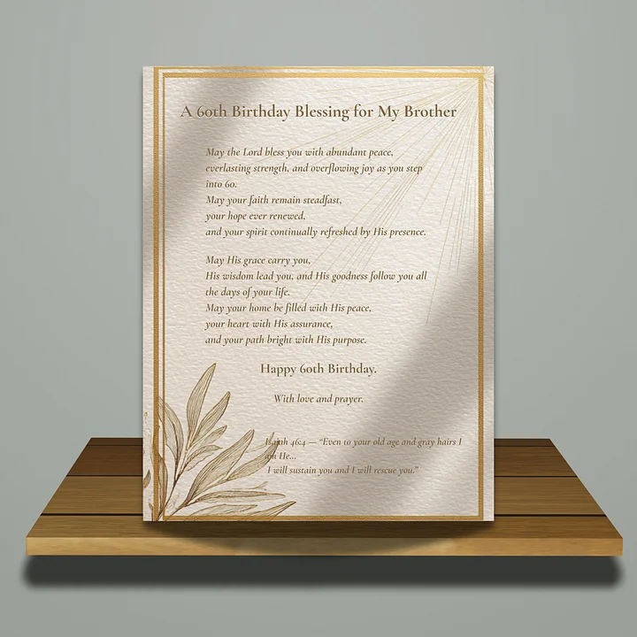 Brother 60th Birthday Card • Christian Blessing Scripture (Digital Download) product image (2)