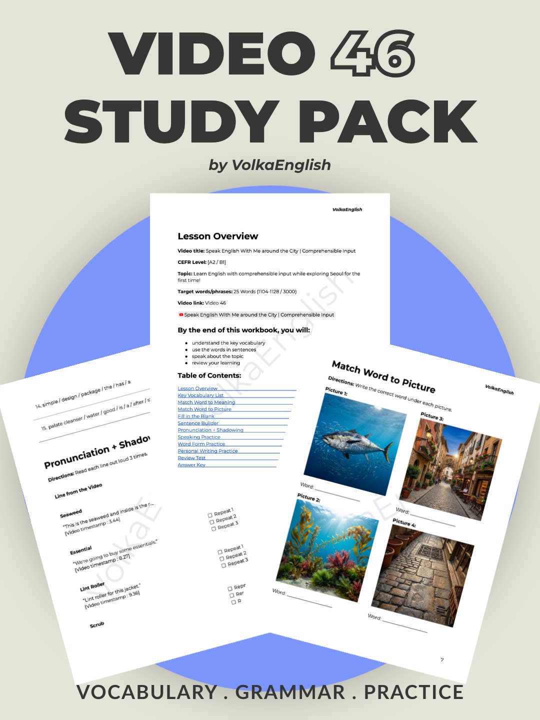 Speak English With Me around the City | Comprehensible Input - Video 46 Study Pack product image (1)