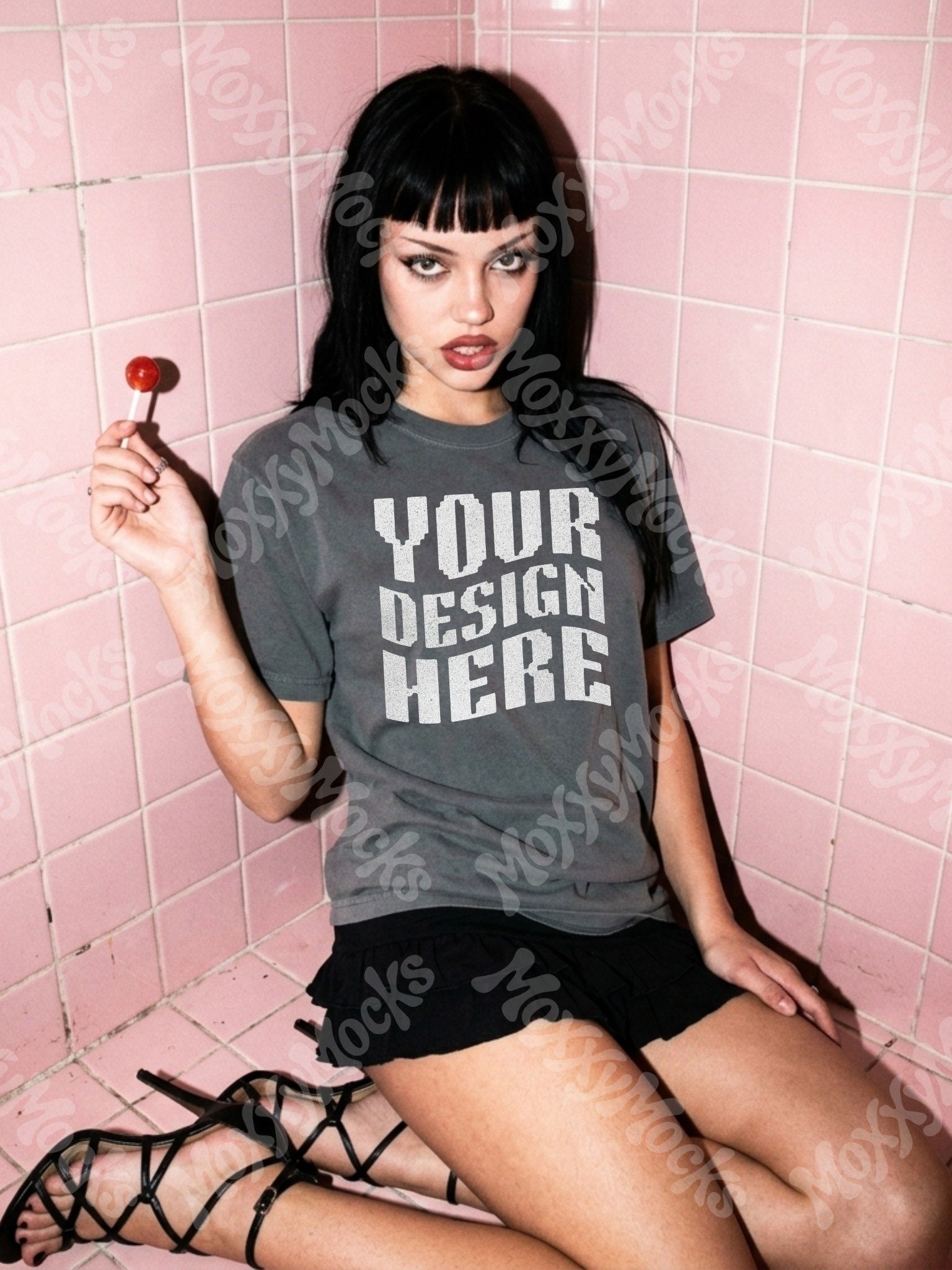 y2k aesthetic alt comfort colors 1717 t-shirt mockup pack product image (1)