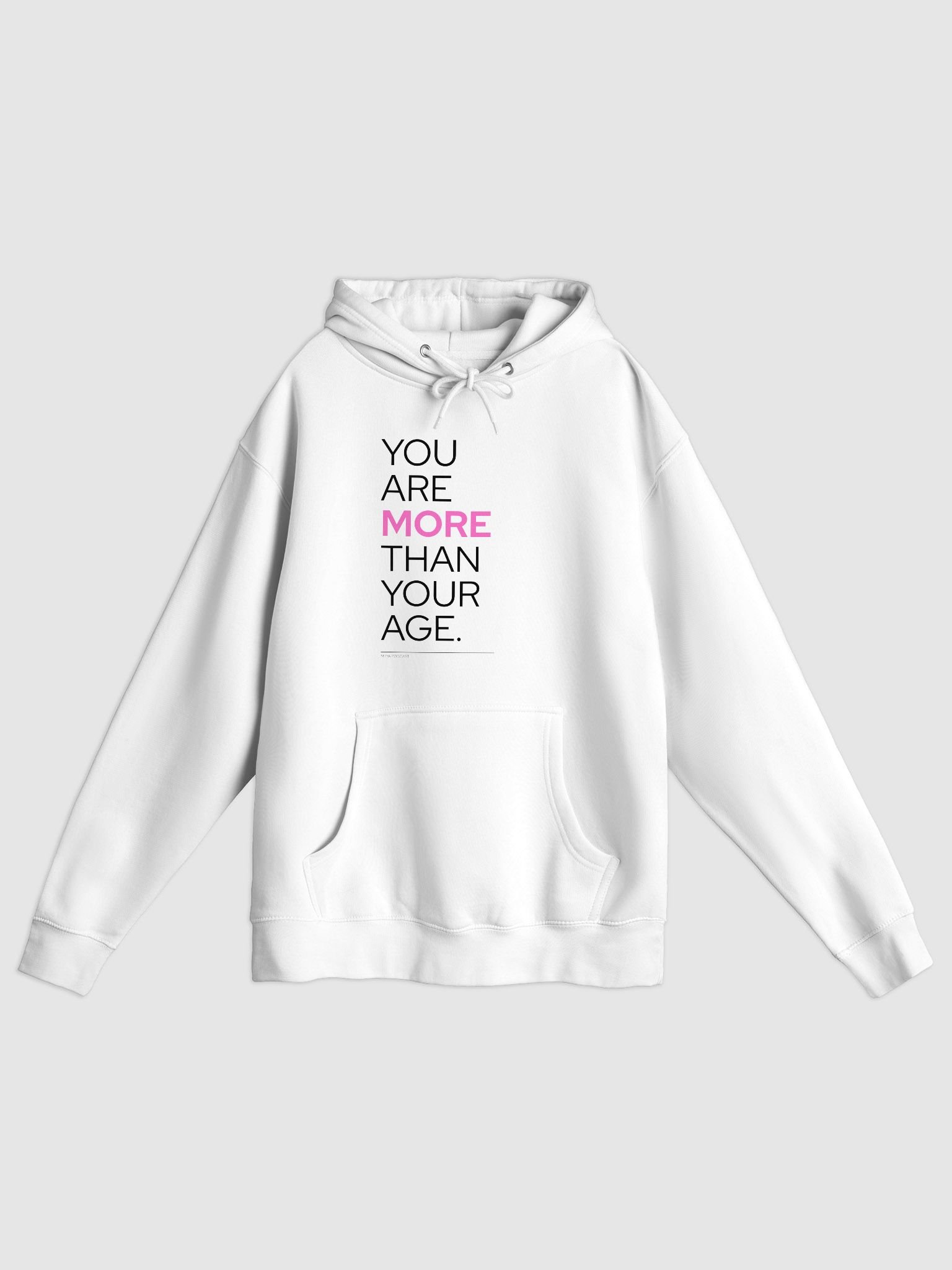 MTYA White Hoodie Pink MORE product image (1)