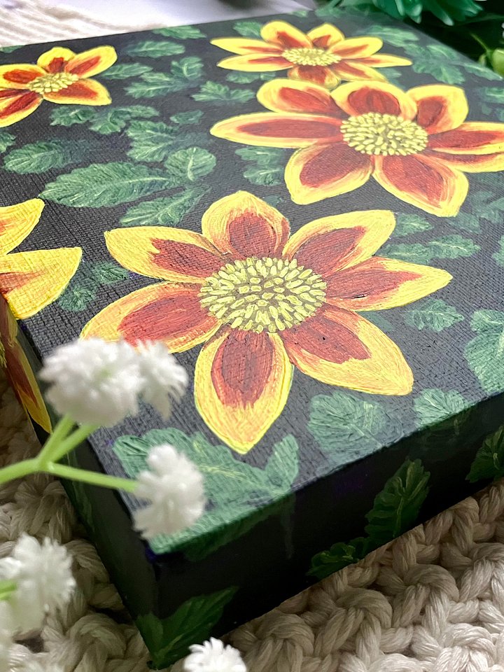 Blazing Star Bidens Acrylic Painting On Canvas product image (2)