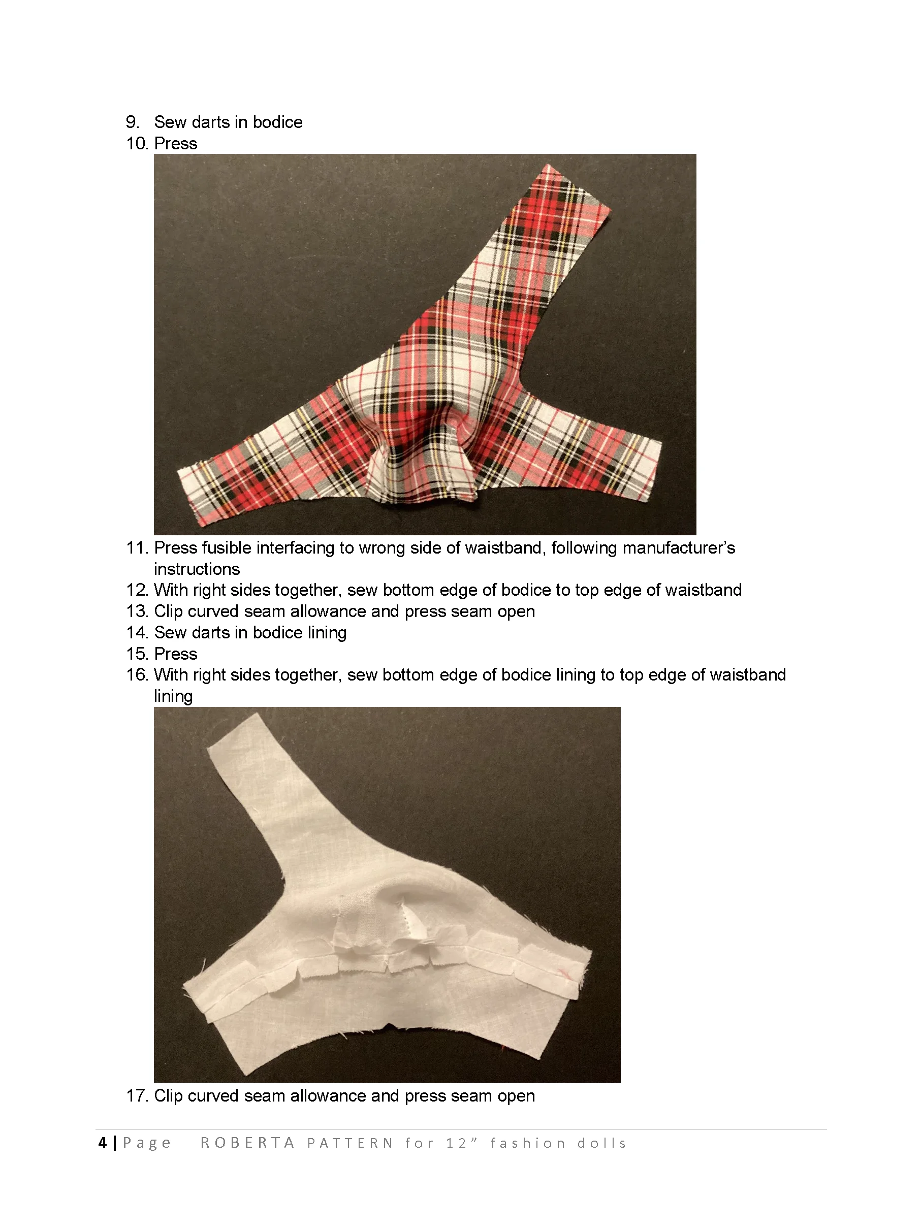 Roberta sewing pattern for 12" fashion dolls product image (3)