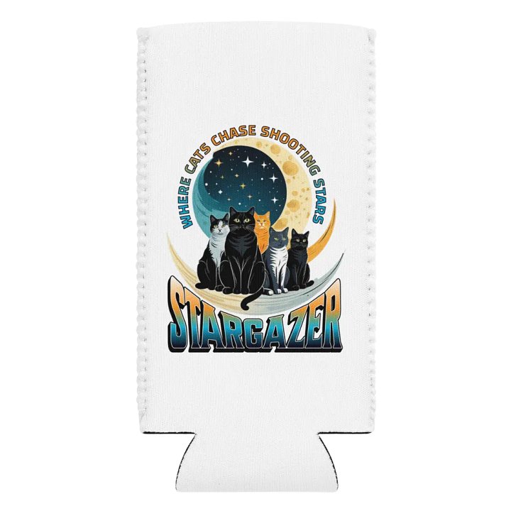 Where Cats Chase Shooting Stars Stargazer Can Cooler product image (2)