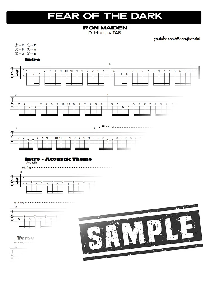 Fear of the Dark | PDF Tab + Guitar Pro | Iron Maiden product image (2)