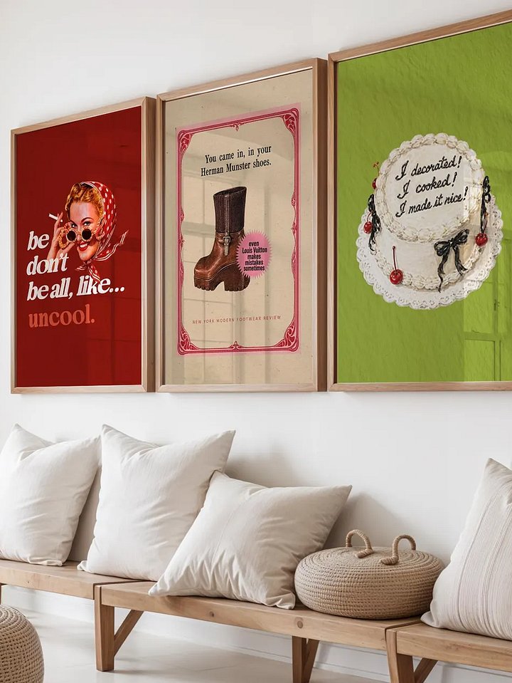 3 RHONY Art Prints, Digital Download, Retro Gallery Wall Prints product image (1)