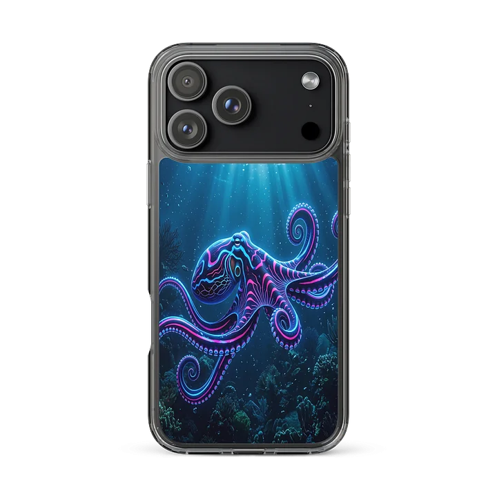 Neon Octopus Underwater iPhone Case product image (1)
