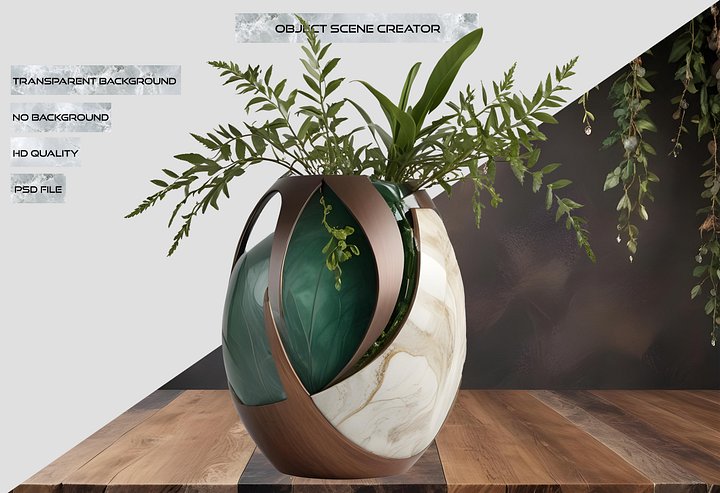 Luxe Botanique – Vase Art Déco with Plant home decor product image (2)
