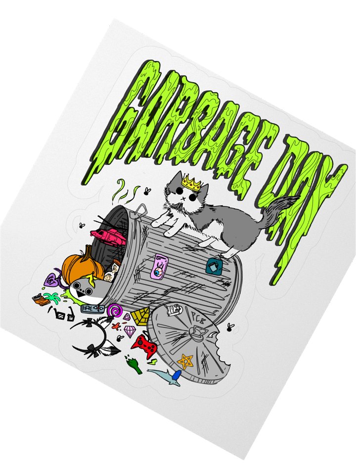 garbage day kisscut sticker product image (4)