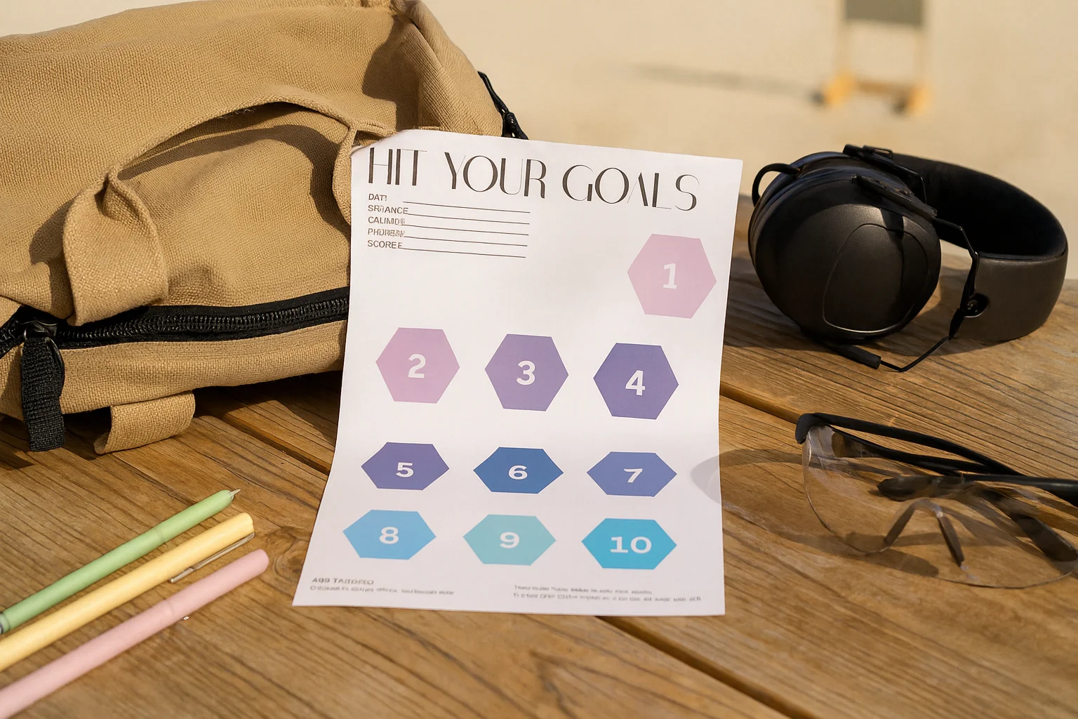 Hit Your Goals-Dot Drill Target – Printable Hexagon Shooting Sheet Pistol Practice Skill Builder product image (2)