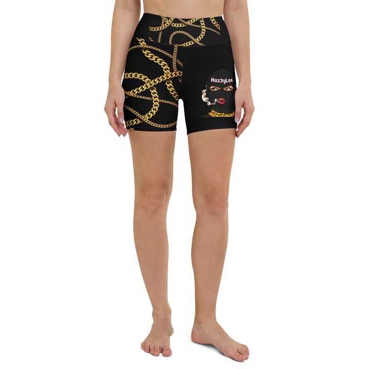 HAZ3YLAX Gold Chain Yoga Shorts product image (1)