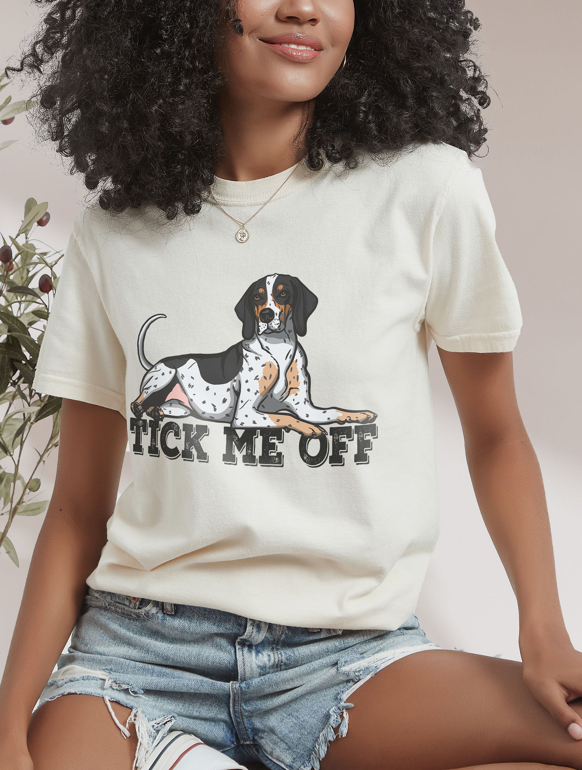 Tick Me Off T-Shirt of a Bluetick Coonhound | Funny T-Shirt for Coonhound Paw-rents product image (2)