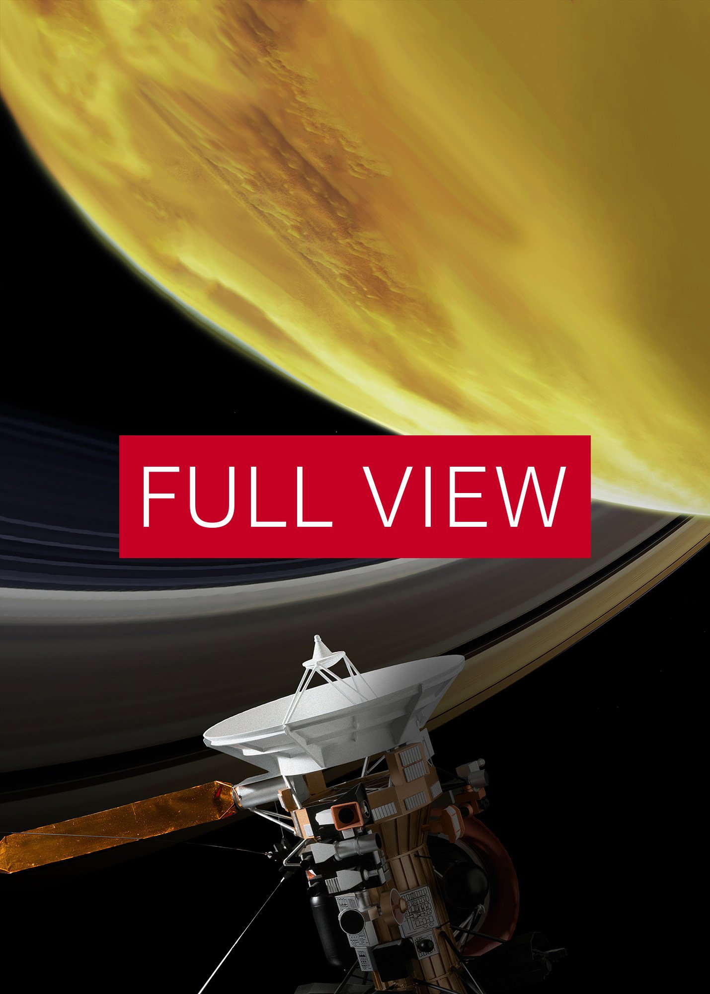 Saturn and Cassini probe (Up and down) — space poster, science poster, space photo, nasa poster product image (3)