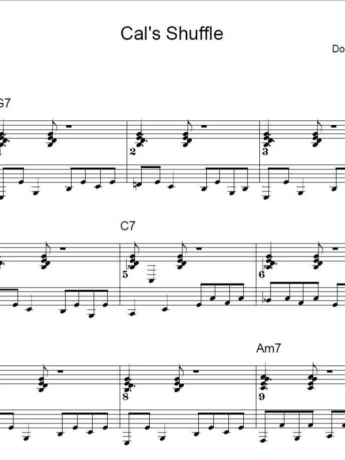 Cals Shuffle - Blues piano - Piano sheet music product image (1)