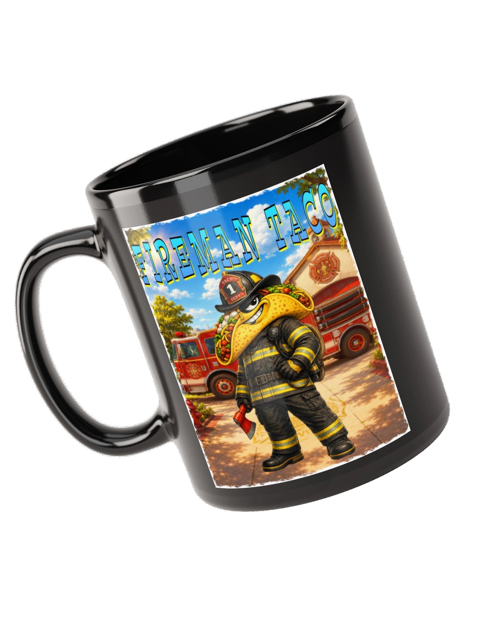 Fireman Taco Black Glossy Mug The Taco Family product image (9)