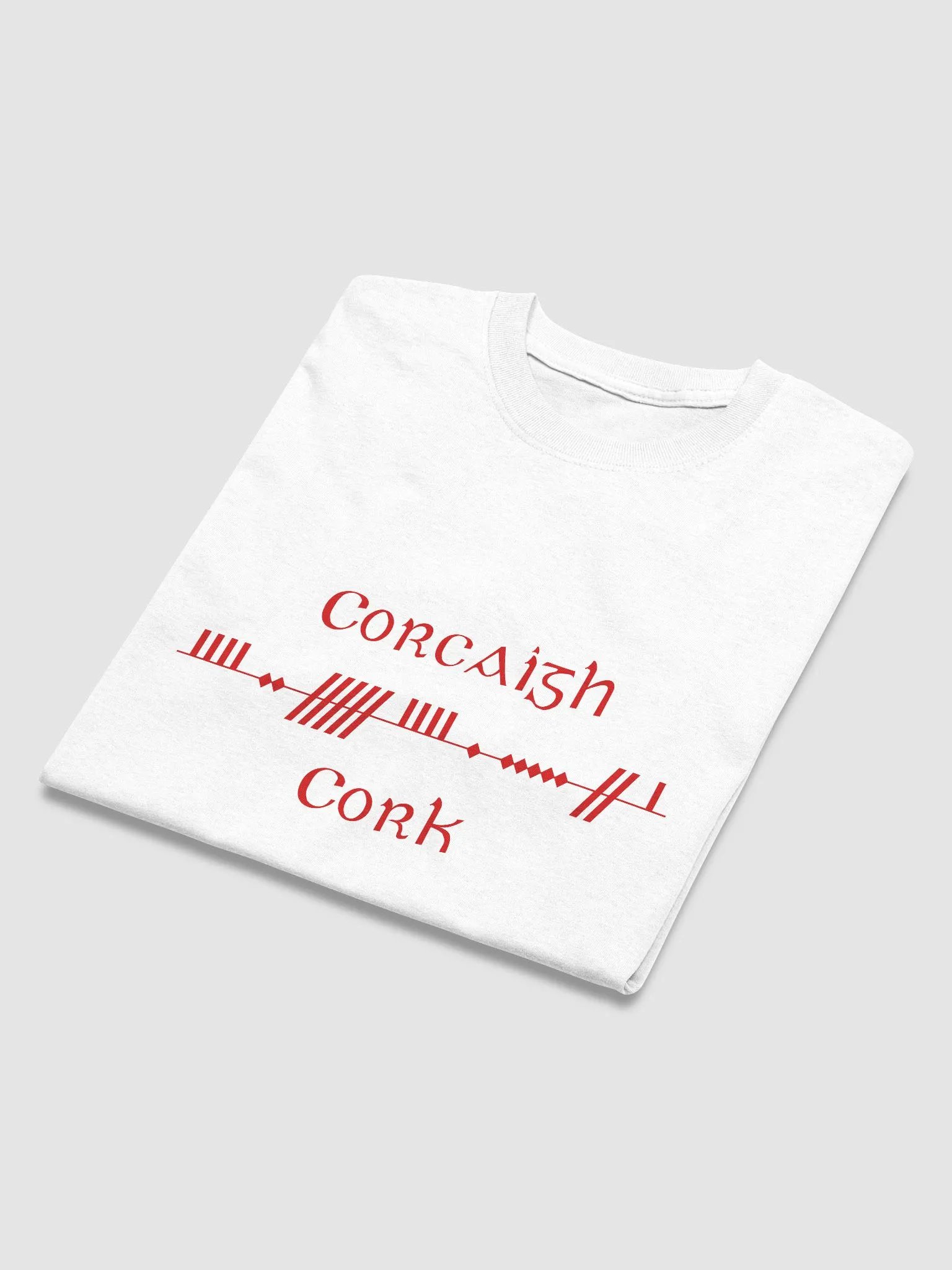 Cork/Corcaigh Scholastic style Ogham white Printed T-shirt product image (4)
