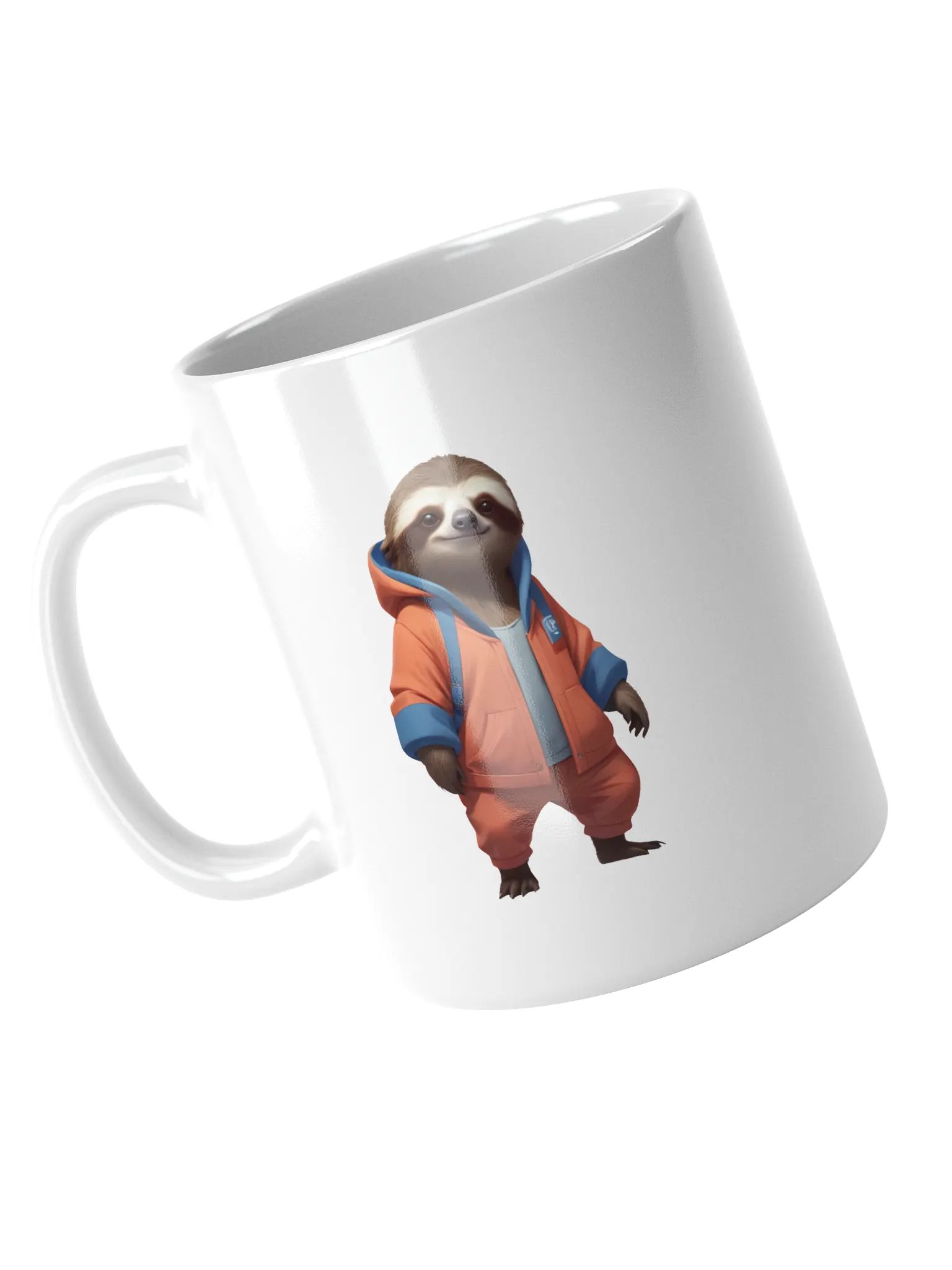 Friendly Cartoon Sloth White Mug product image (4)