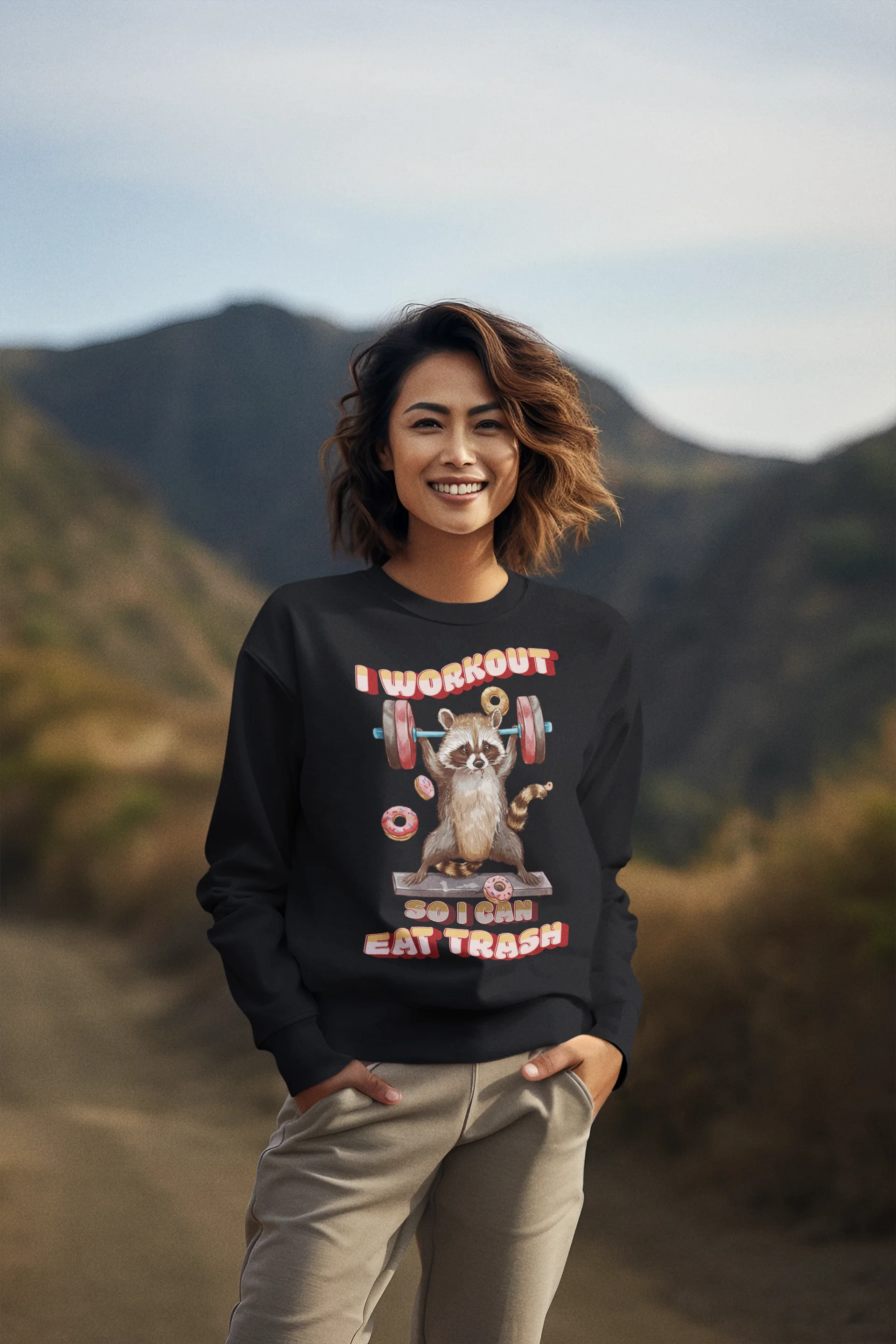 I Workout So I Can Eat Trash Sweatshirt (Unisex) product image (4)