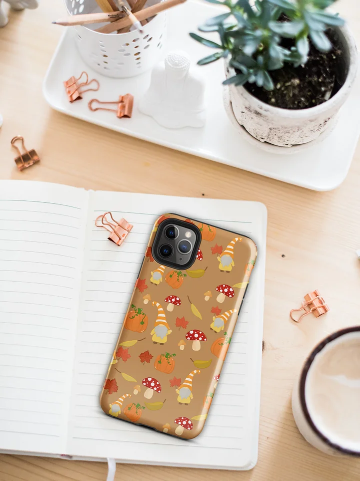 Fall with my Gnomies in Brown Pattern iPhone® Tough Case product image (1)
