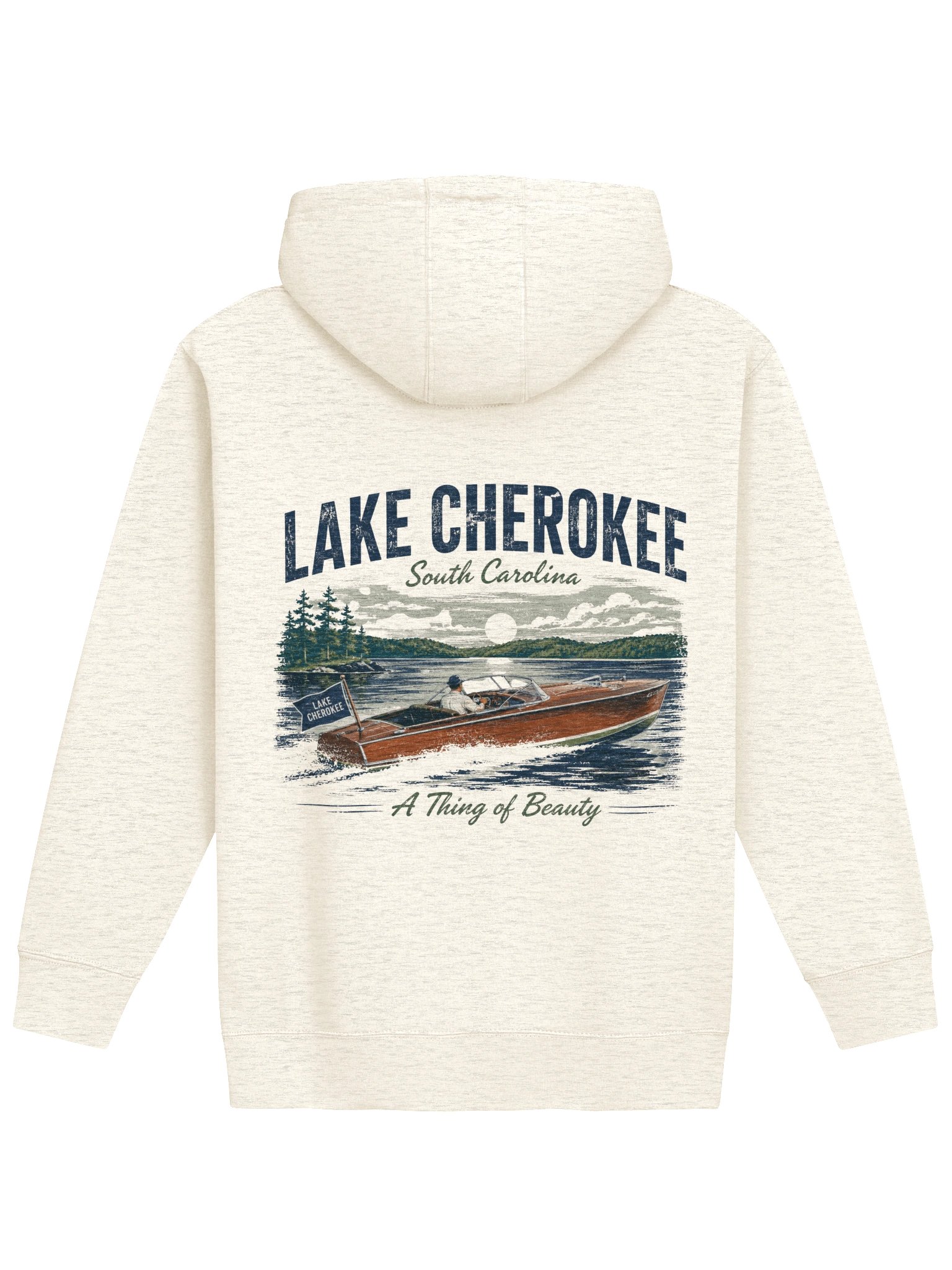 Lake Cherokee Vintage Boat Hoodie (back) product image (1)