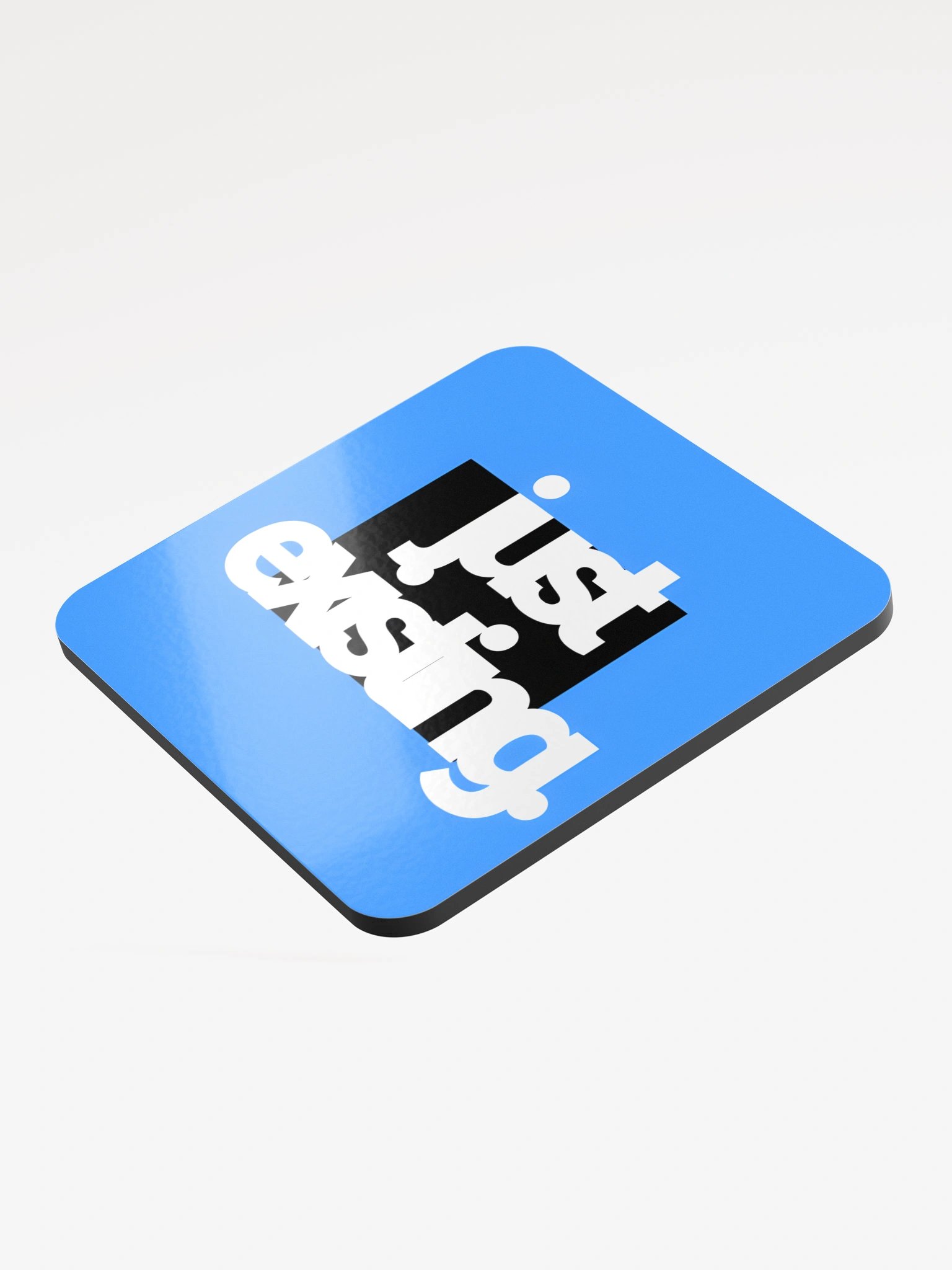 Just Existing Glassed Cork Coaster - Blue Black Period product image (3)