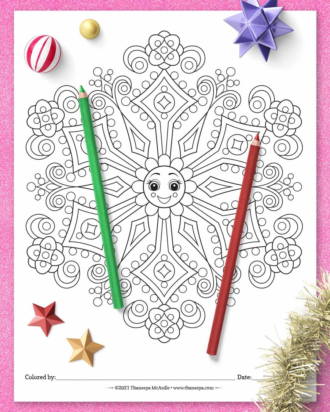 Cute Snowflake Coloring Pages product image (4)