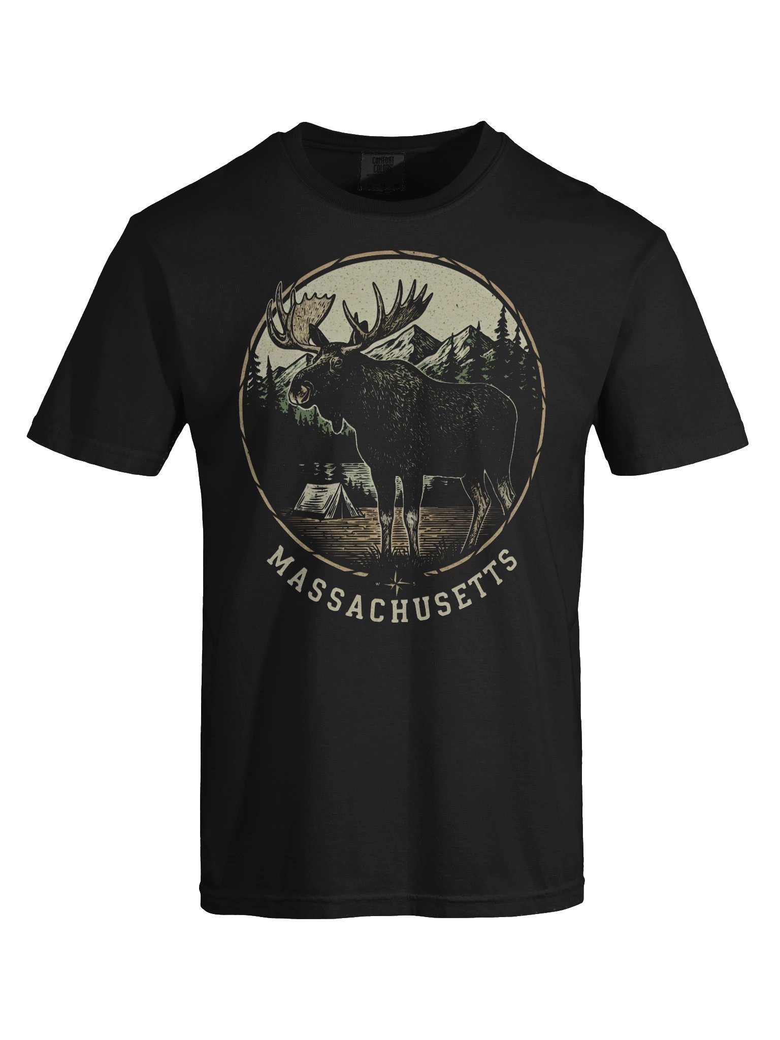 Massachusetts Moose T-Shirt | Vintage New England Wildlife Tee product image (5)