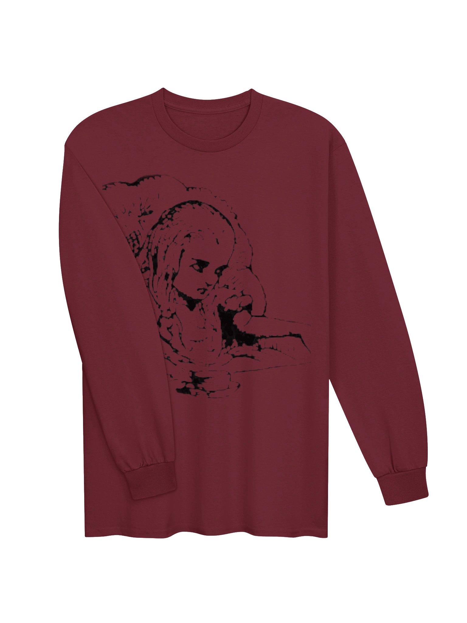 Alice Mad Tea-Party Unisex Cotton Long Sleeve Shirt, Original John Tenniel Illustration product image (3)