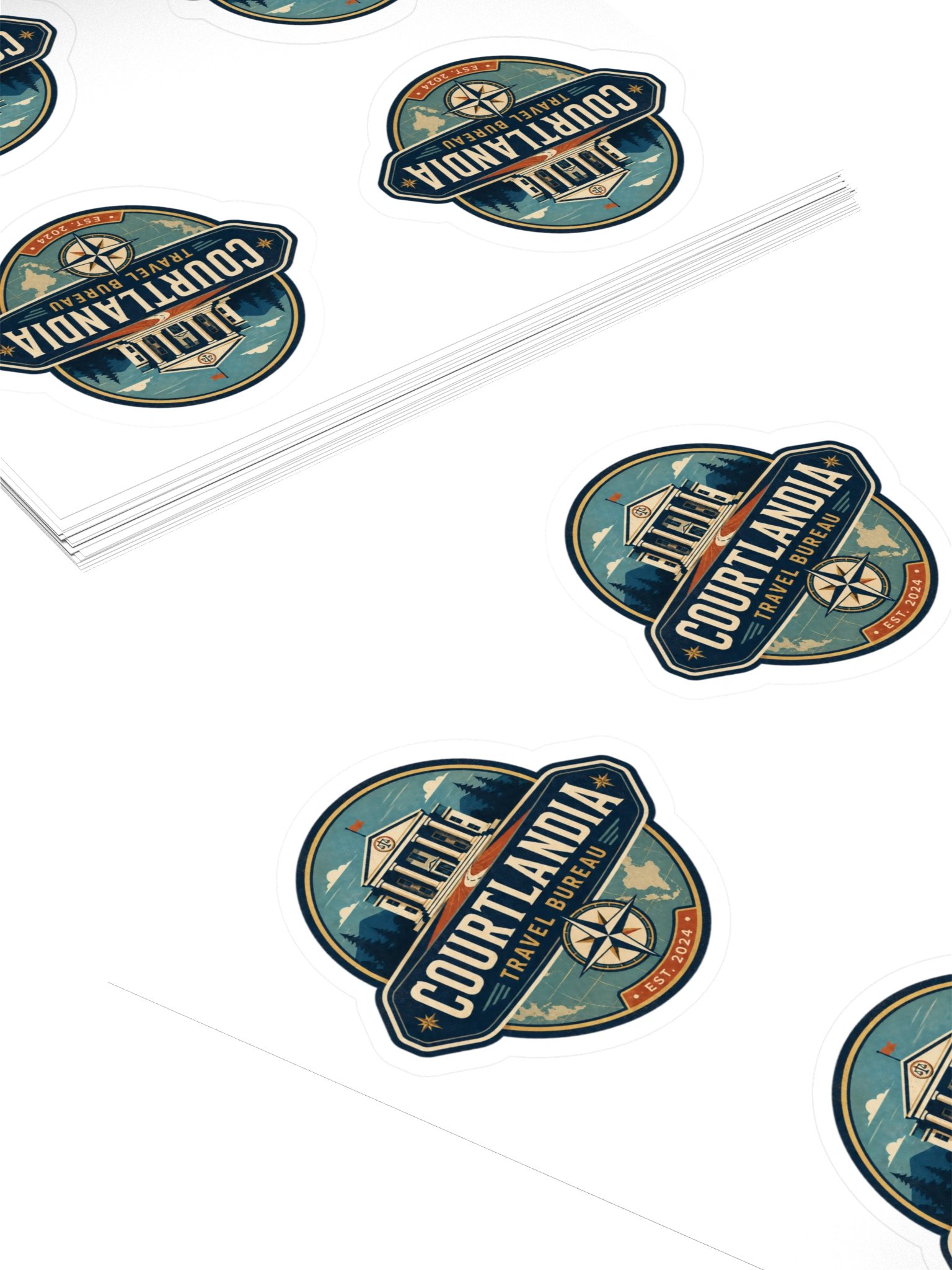 Courtlandia Travel Bureau Kiss Cut Stickers product image (4)