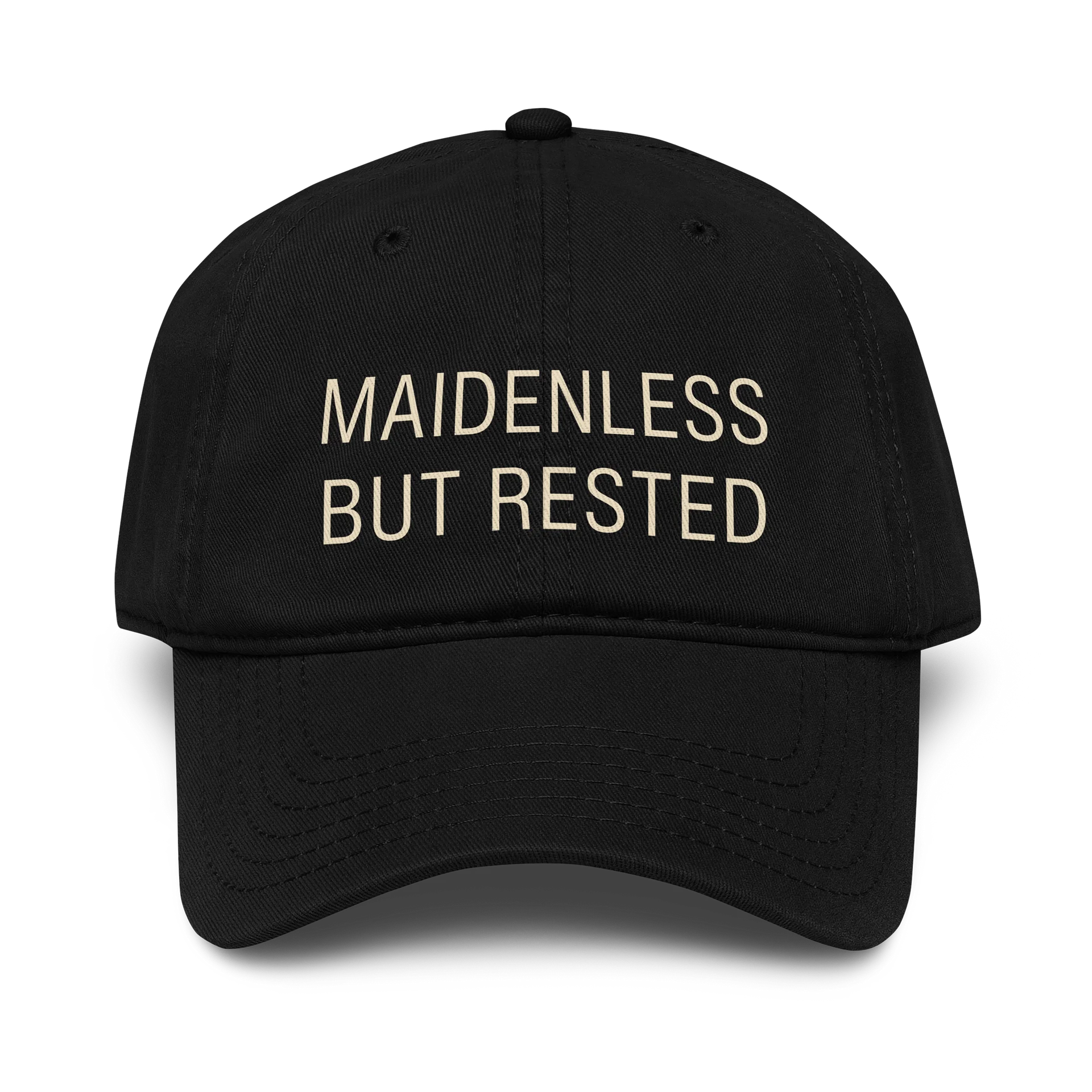 Maidenless But Rested Hat | Dark Fantasy Gamer Baseball Cap product image (1)