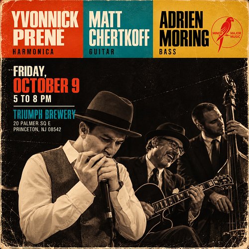 Join us at Triumph Brewery for an early evening of jazz featuring Yvonnick Prené on harmonica, Matt Chertkoff on guitar, and ...