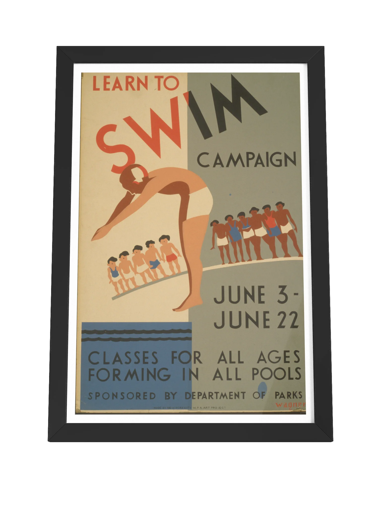 Learn to Swim Framed Print product image (15)