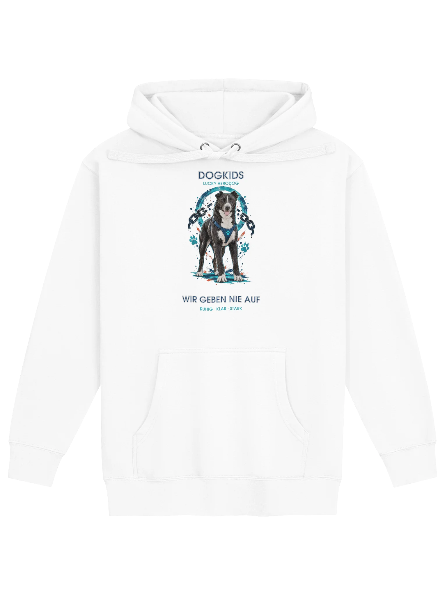 DogKids Wir geben nie auf Premium Hoodie – Lucky HeroDog product image (1)