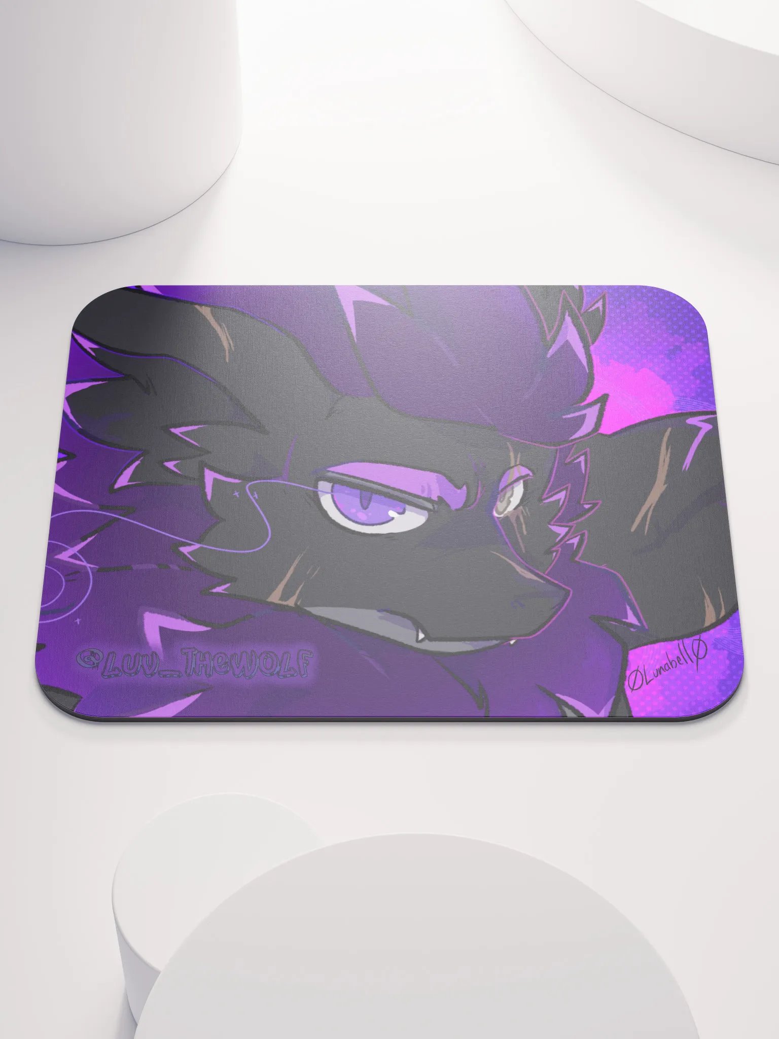 "Scruffy Wolf" Nardoragon Mouse Pad - "Lunabell's Collection!" product image (1)