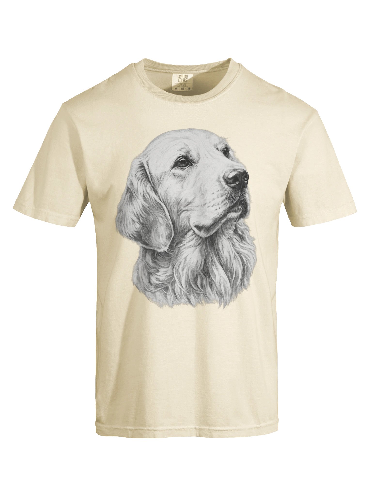 Realistic Golden Retriever Portrait Shirt – Comfort Colors 1717 Vintage Dog Lover Tee product image (4)
