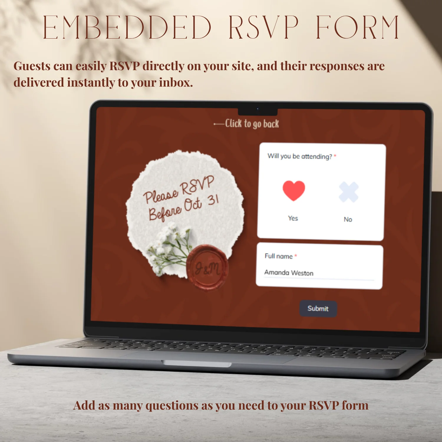 Wedding Website Template with RSVP | Editable Canva Wedding Invitation Site | Terracotta Winery Theme | Mobile Friendly product image (5)