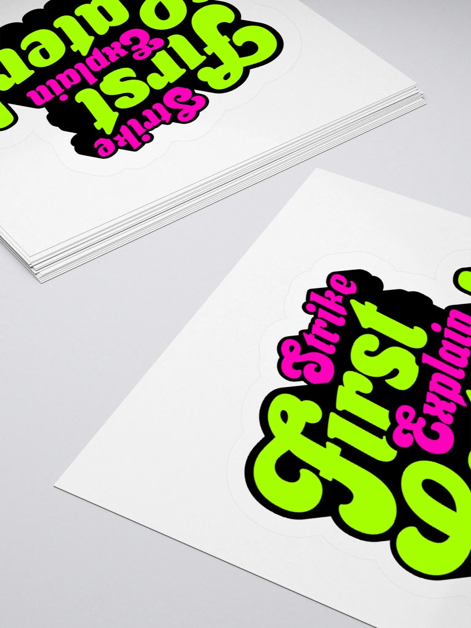 Strike First, Explain Later! Colorful Gaming Sticker – Perfect for Strategy & MMORPG Fans product image (4)
