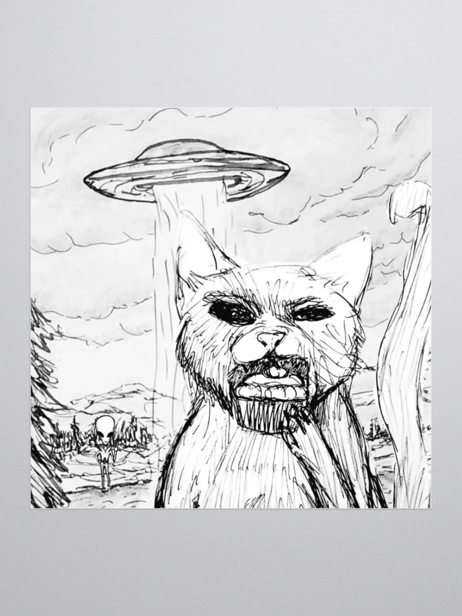 Close Encounter with Mad Cupcake Cat Sticker product image (1)