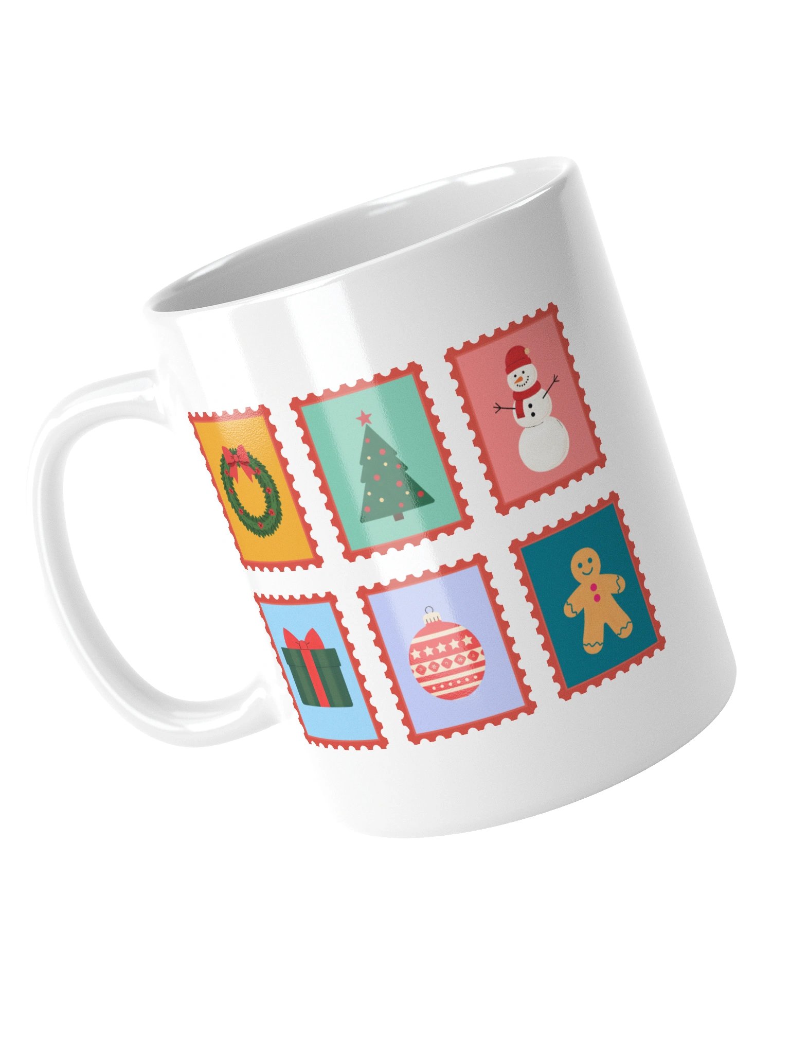 Christmas Stamps White Glossy Mug product image (4)