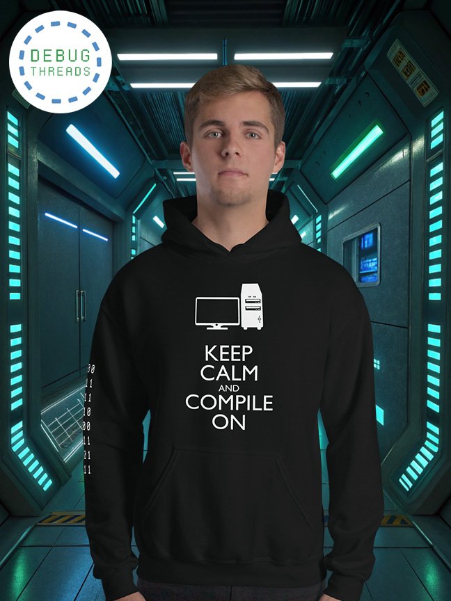 Keep Calm and Compile On Funny Coding Hoodie product image (1)