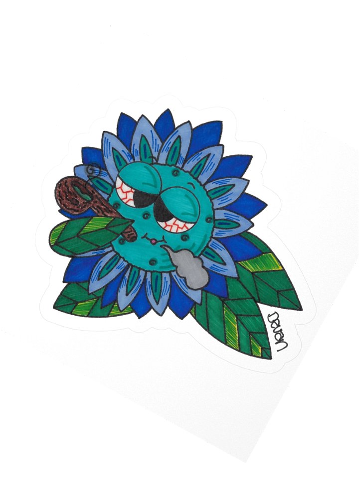 Blue Stoner Flower Sticker product image (2)