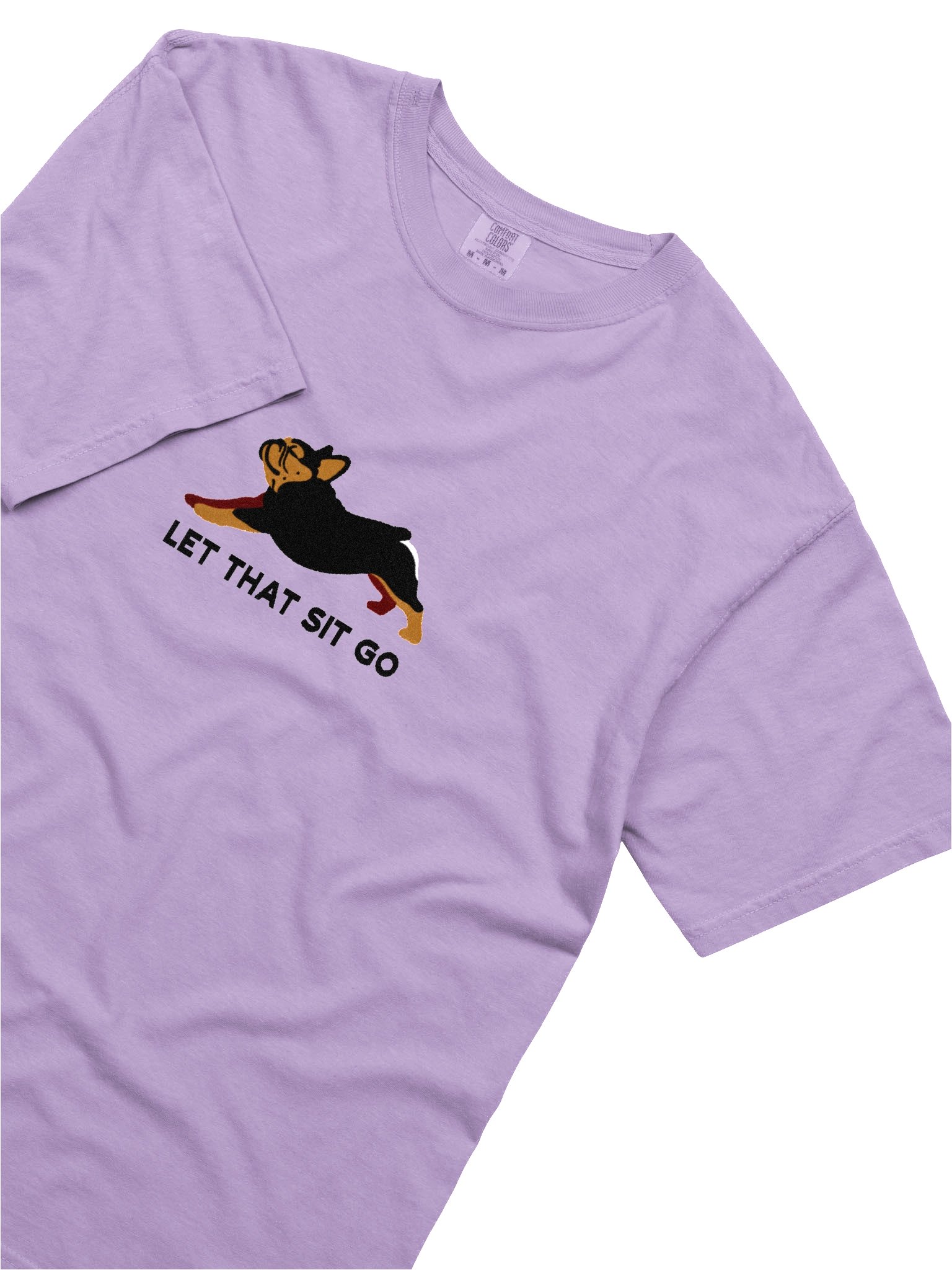 Let that Sit Go T-Shirt(Embroidered) of a French Bulldog(Black & Tan) product image (8)