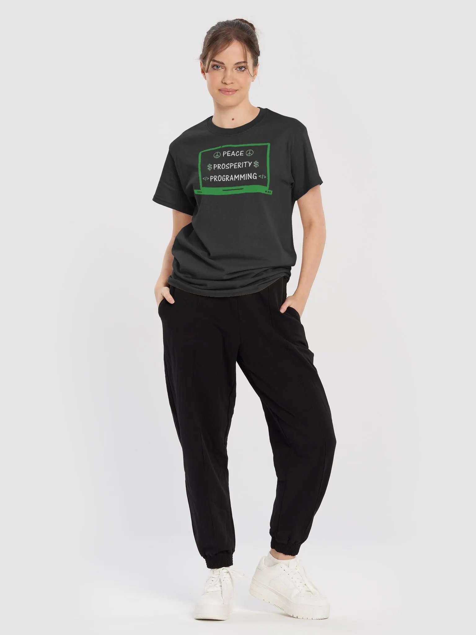 "Peace, Prosperity & Programming" Cute T-Shirt product image (4)