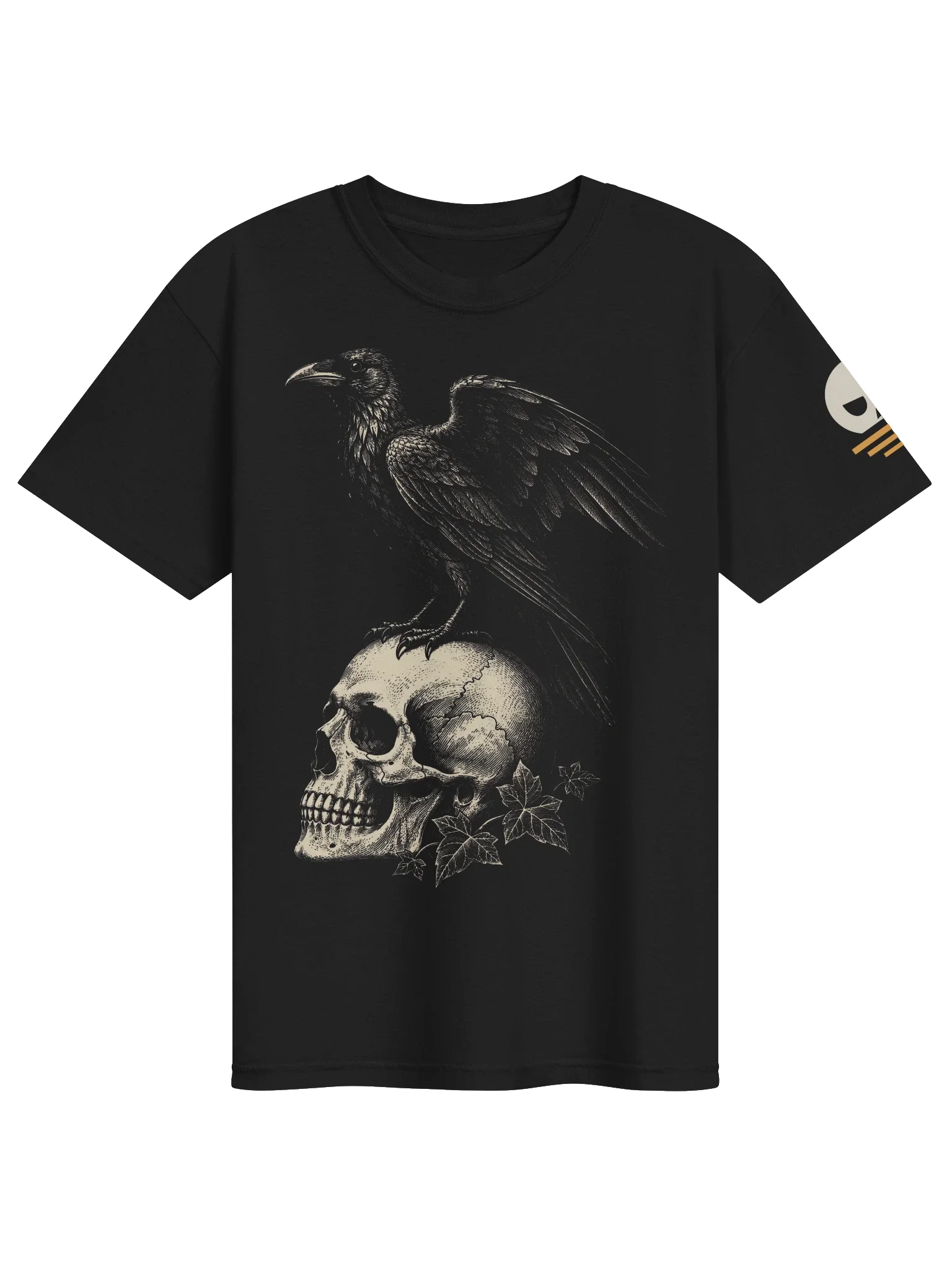 Raven and Skull Tee, Black