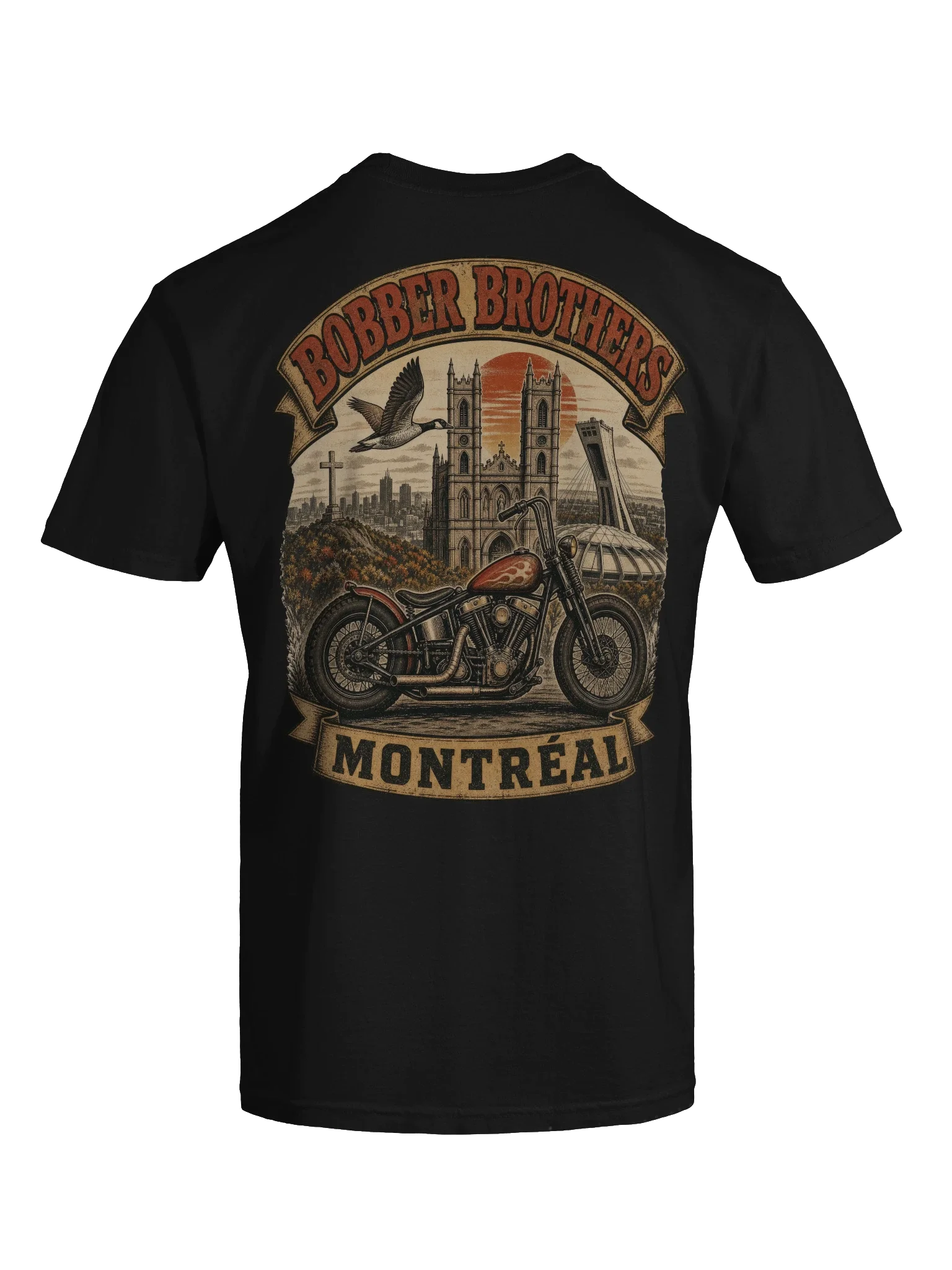 Montréal motorcycle t-shirt design by Bobber Brothers