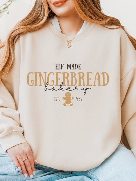 Gingerbread Elf Bakery Magical Christmas Cozy Minimalist Sweatshirt product image (4)