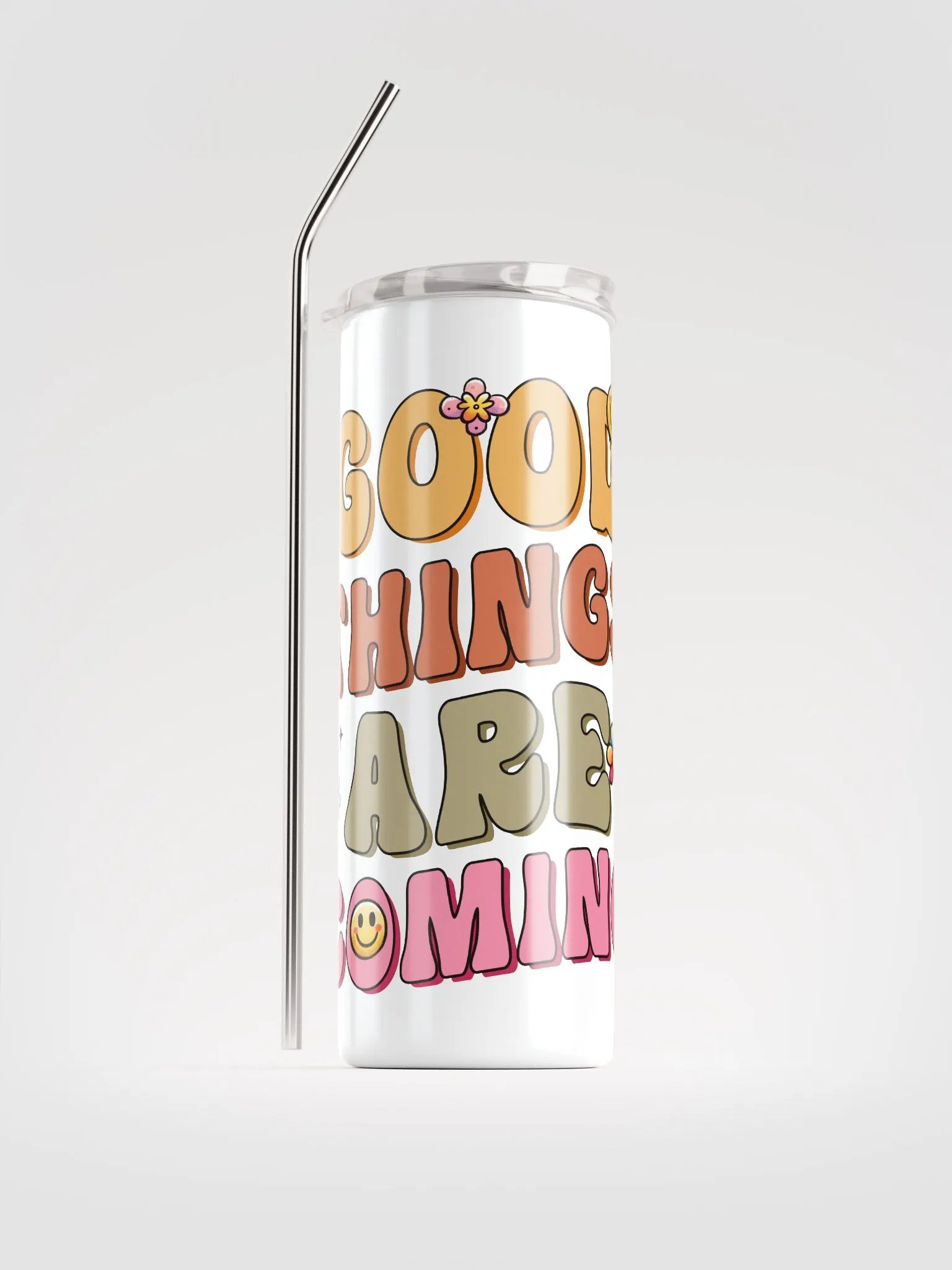 Optimistic Vibes Stainless Steel Tumbler product image (1)