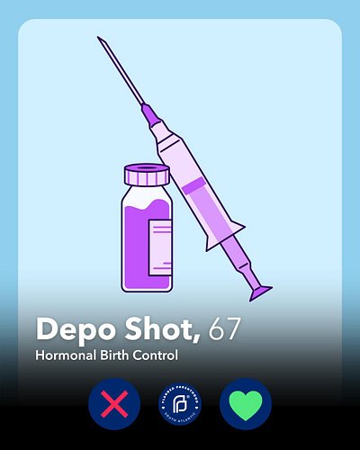 🔍Searching for a new birth control? Take a look at the profile for the shot, and maybe you’ll swipe right!💉💕

To learn more o...