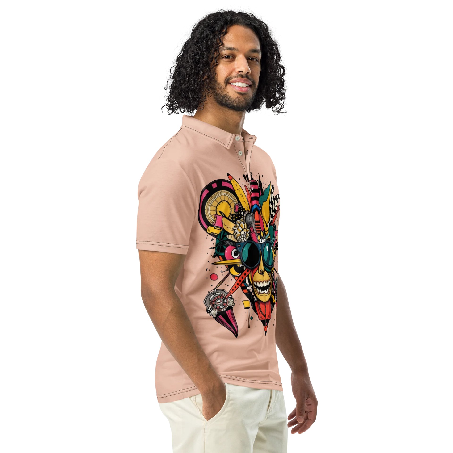 Whimsical Vibes Men's Slim Fit Polo Shirt product image (1)