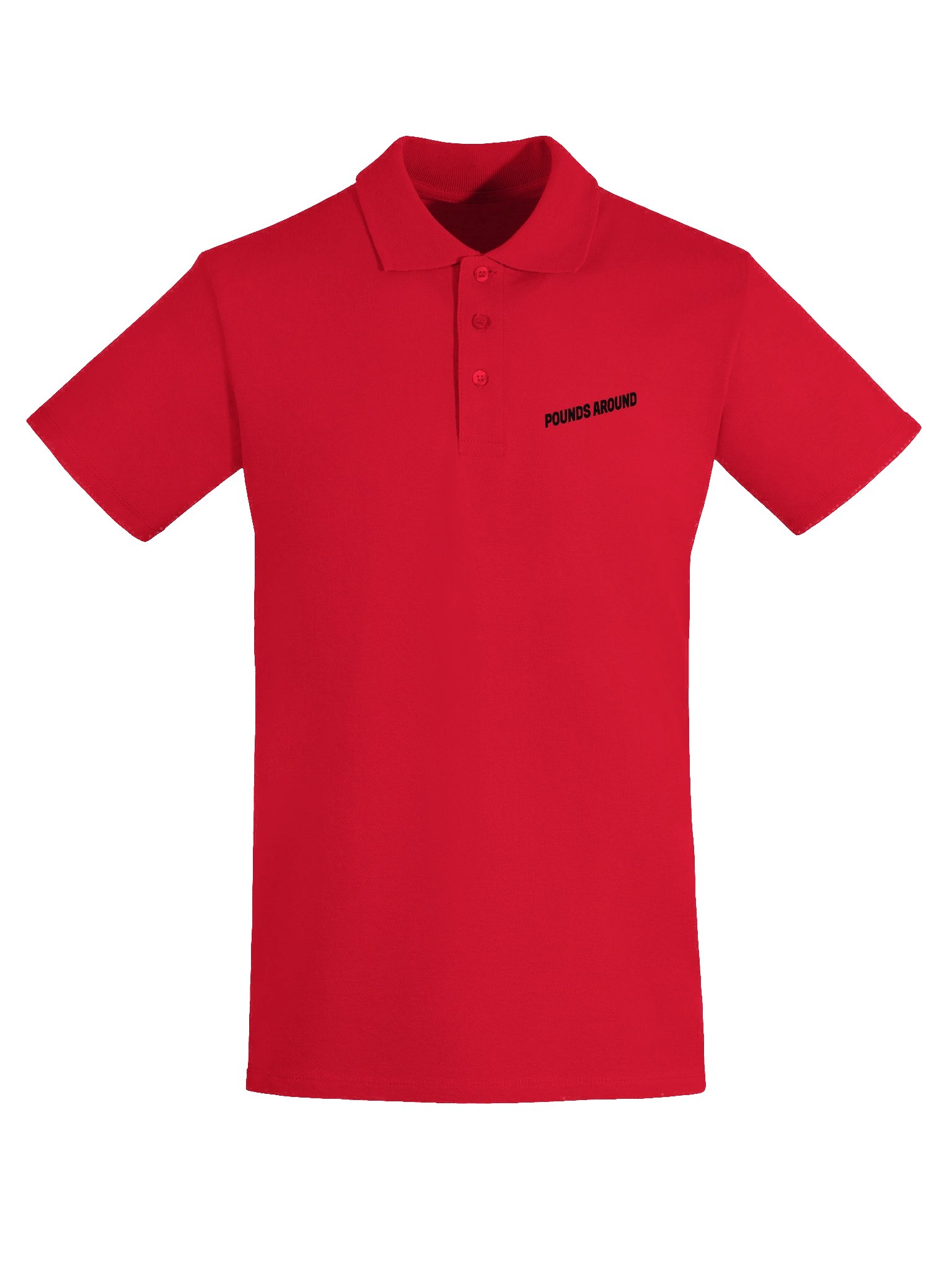 POUNDS AROUND red polo with stitched black product image (5)